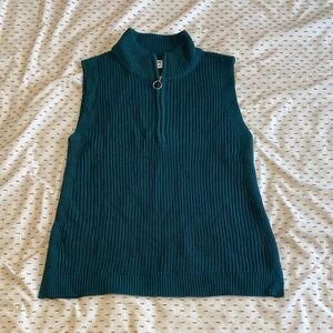 Twik Teal Ribbed sleeveless sweater